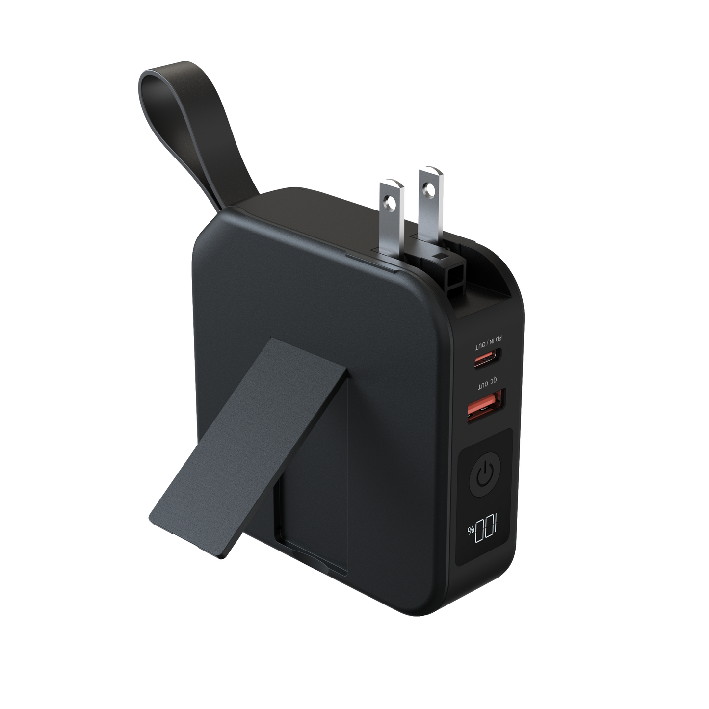 10000mAh multifunctional 5 in 1 power bank travel charger with type-c cable with AU/EU/US/UK plug