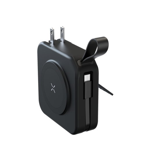 10000mAh multifunctional 5 in 1 power bank travel charger with type-c cable with AU/EU/US/UK plug