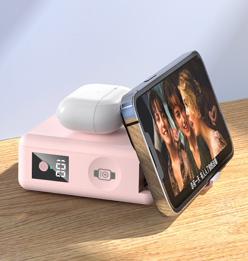 15000mAh magnetic wireless charging power bank with iWatch charger with travel AU/EU/US/UK plug
