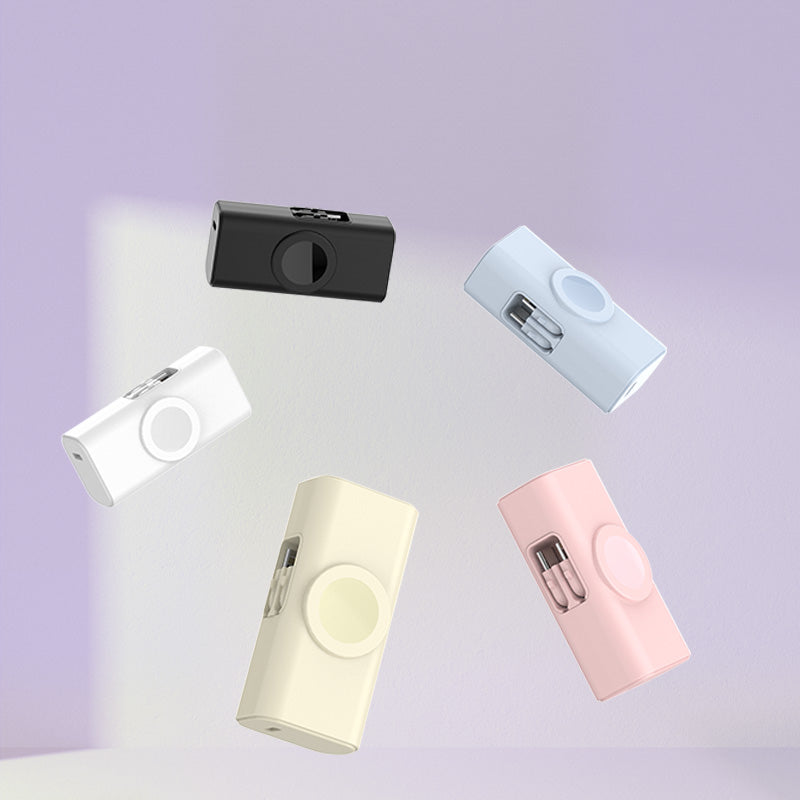 Latest 3 in 1 5000mAh portable power bank with Type-c &lighting two cables for Smartphone and iWatch