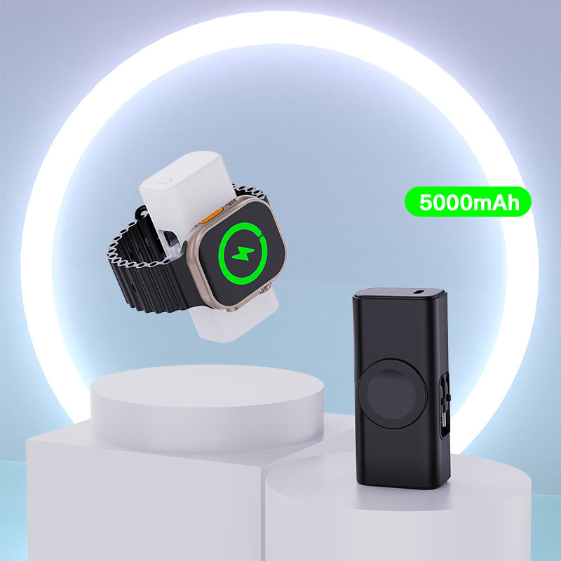 Latest 3 in 1 5000mAh portable power bank with Type-c &lighting two cables for Smartphone and iWatch
