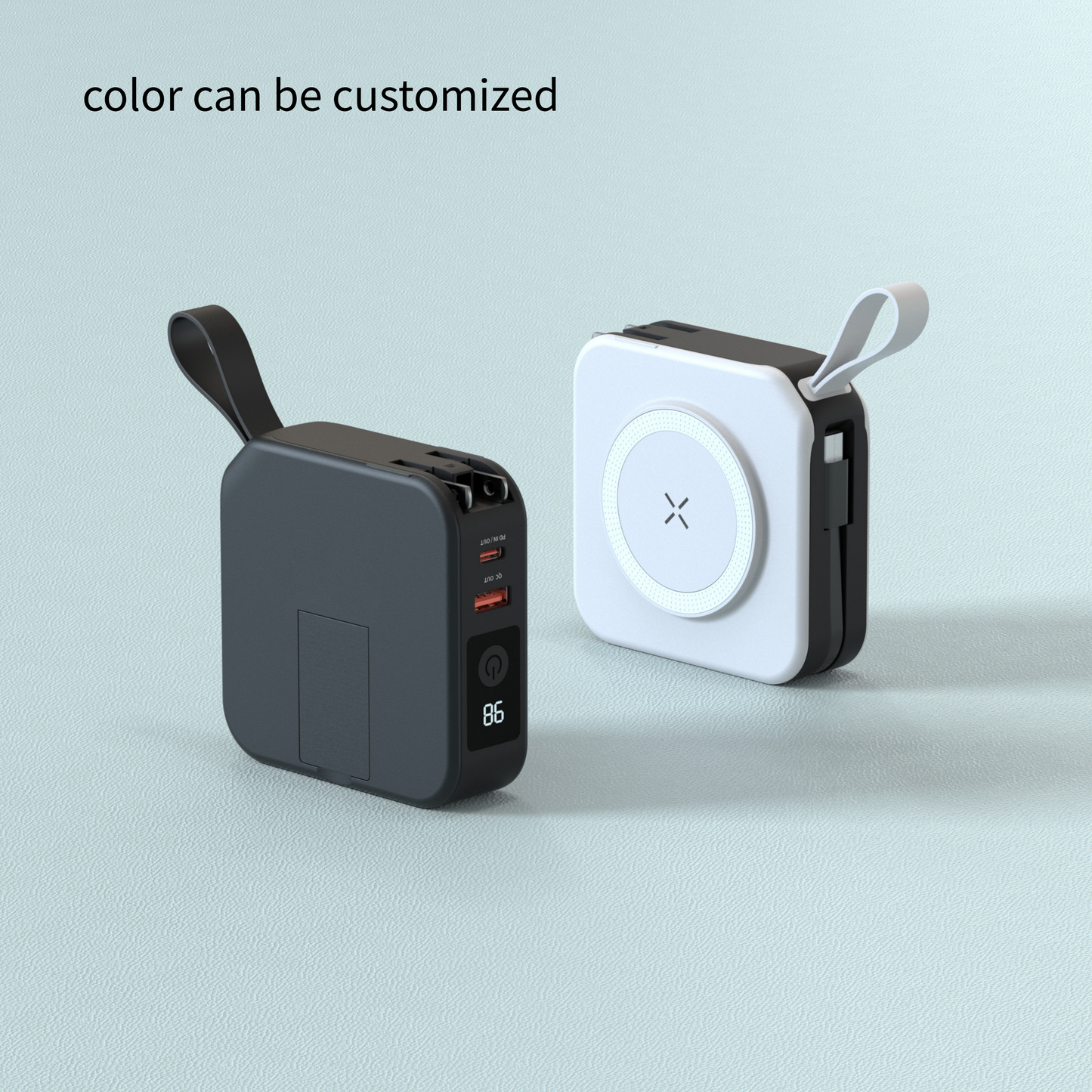10000mAh multifunctional 5 in 1 power bank travel charger with type-c cable with AU/EU/US/UK plug