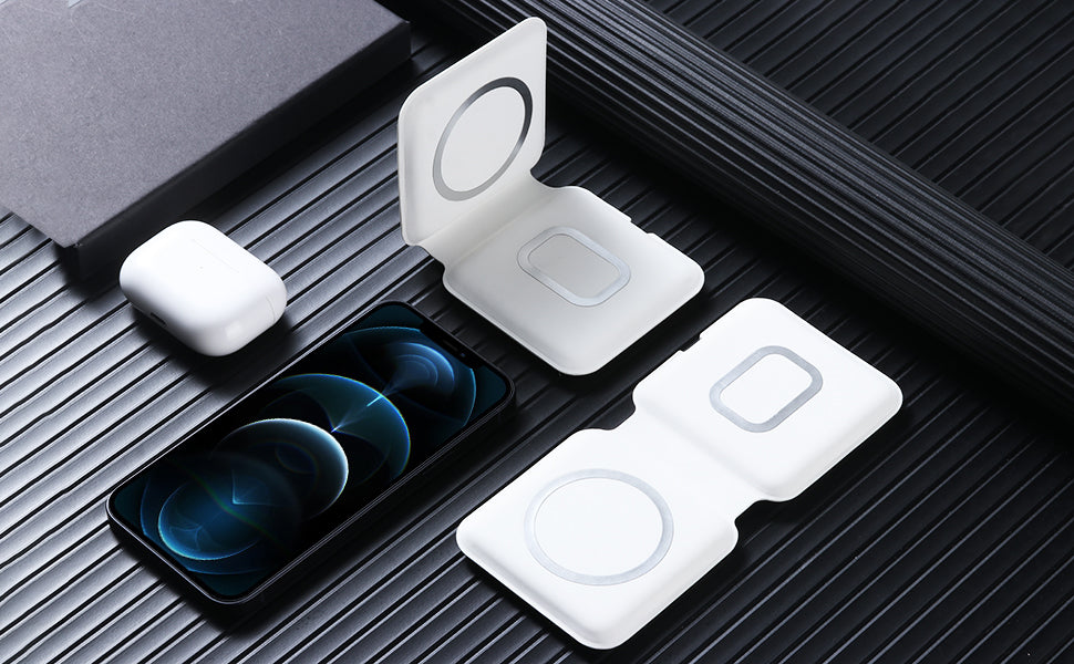 Foldable 2 in 1 15W Dual wireless charger Q600