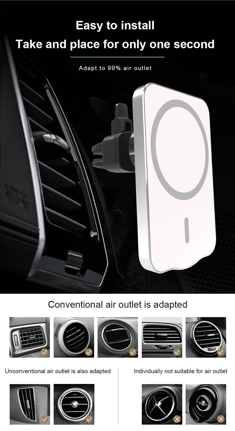 15w Magnetic Car Holder Wireless Charger B8