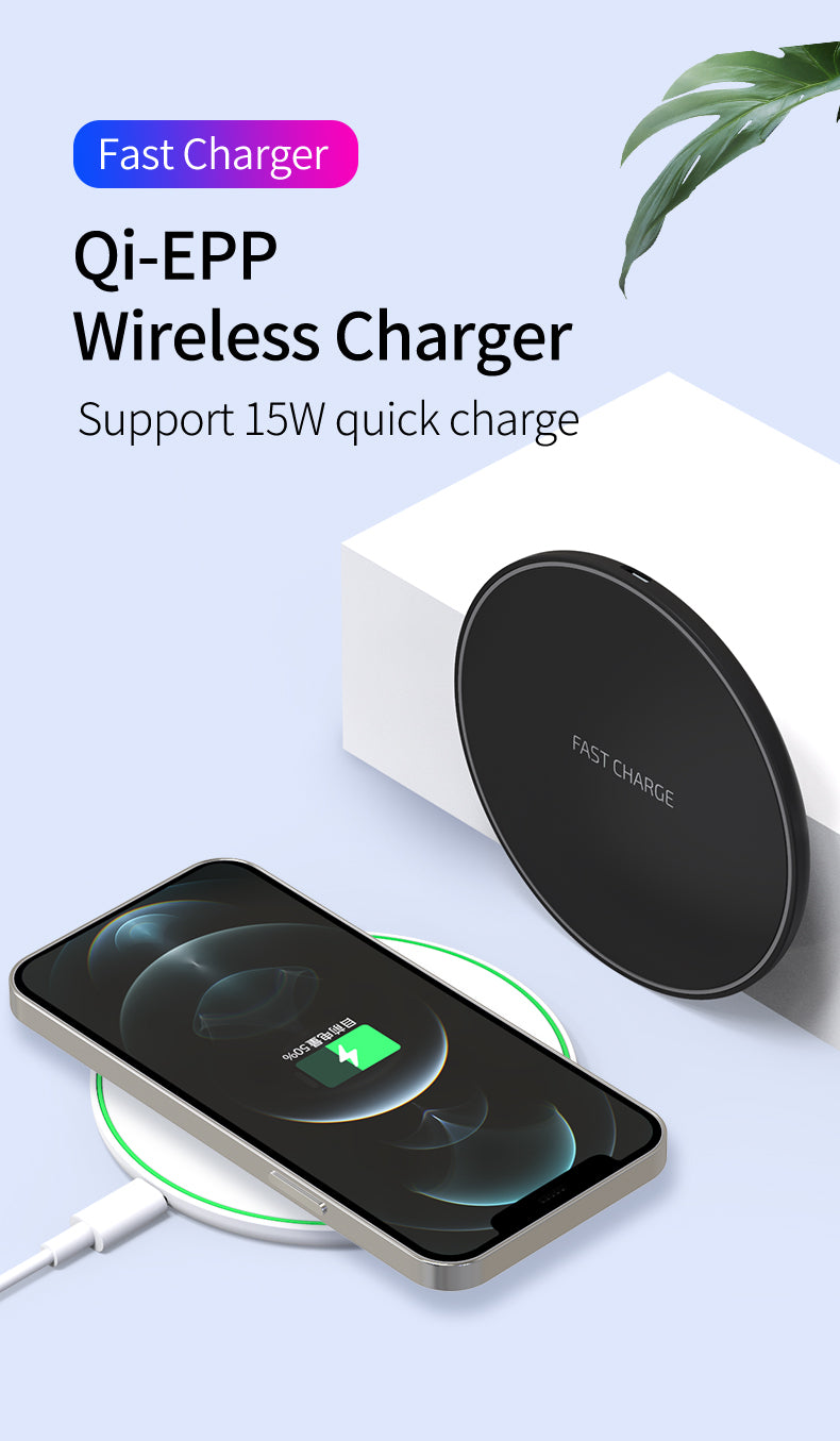 High quality 15 W 10 W round wireless charger with QI EPP BPP certification 31