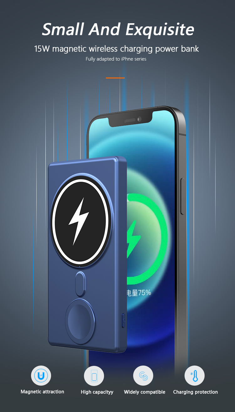 Innovative magnetic 3 in 1 wireless charging power bank N66