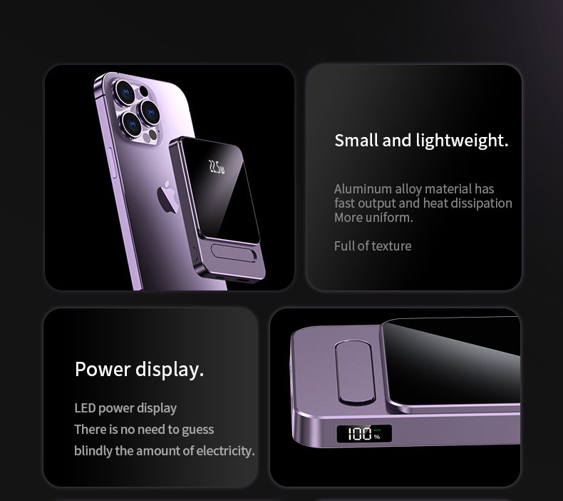 Ultra-thin magnetic 15W wireless charging power bank power display 22.5W PD Fast charging