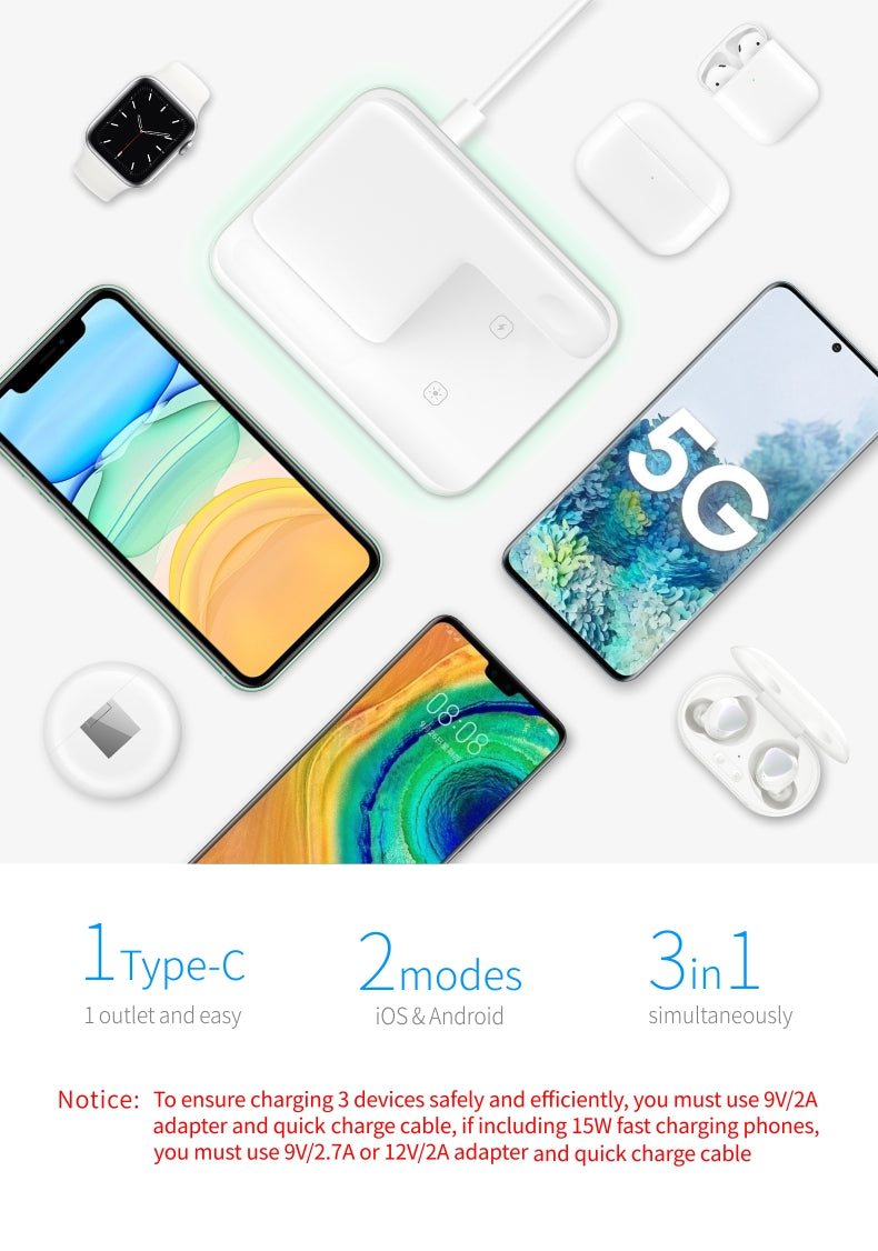 Hot selling 3 in 1 wireless charger Z5A