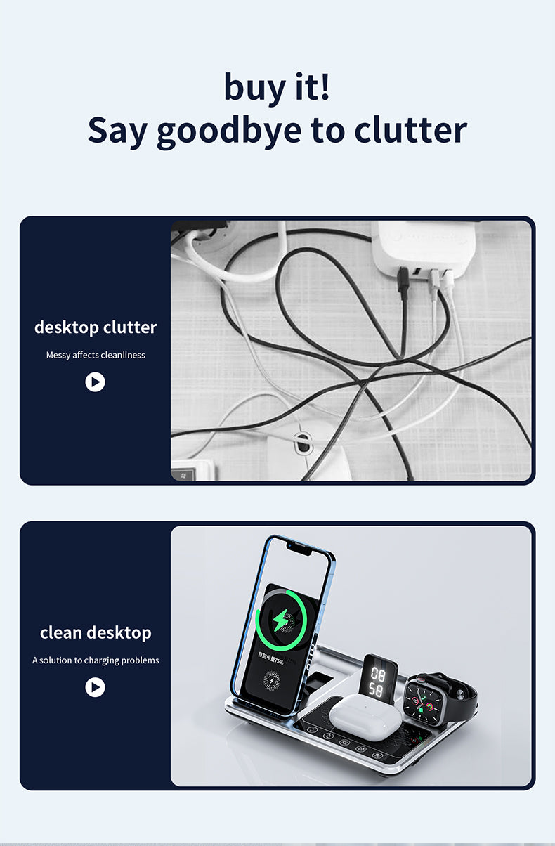 2023 trending products three in one electric lift multifunctional 4 in 1 wireless charger R11