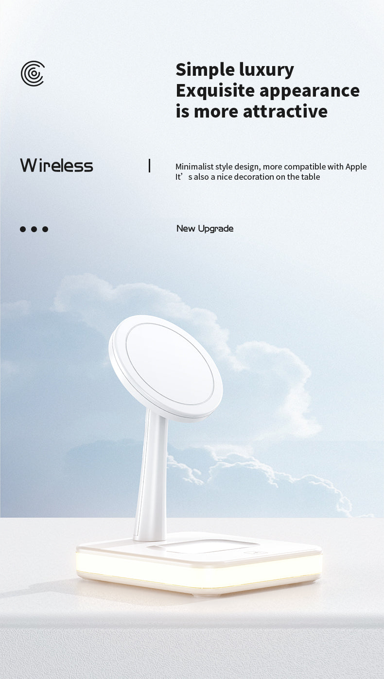 Magnetic 2-in-1 wireless charger with night light 992