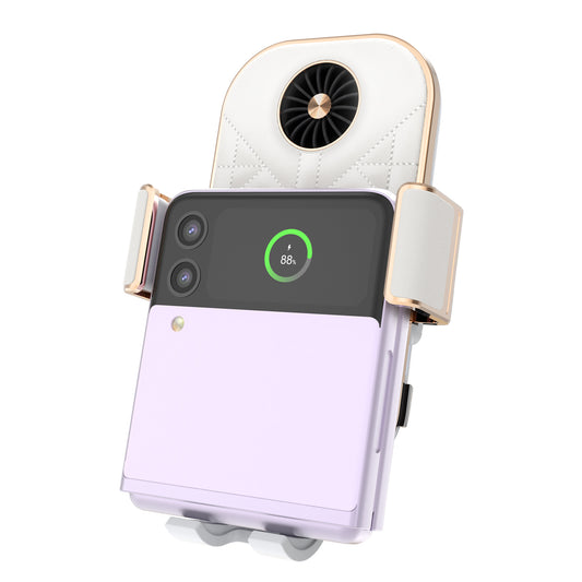 Heat dissipation 15W double coil car wireless charger compatible for Z Flip series C38