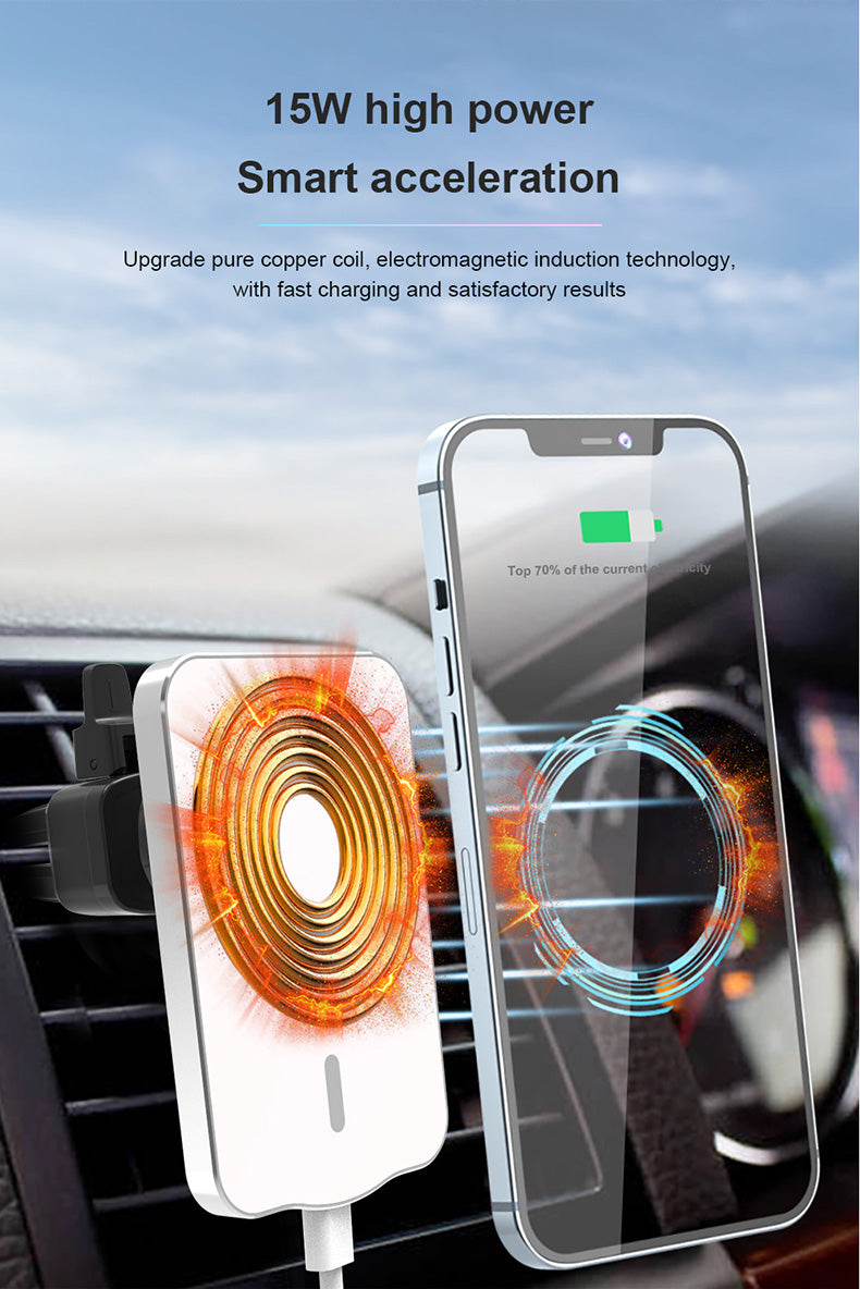 15w Magnetic Car Holder Wireless Charger B8