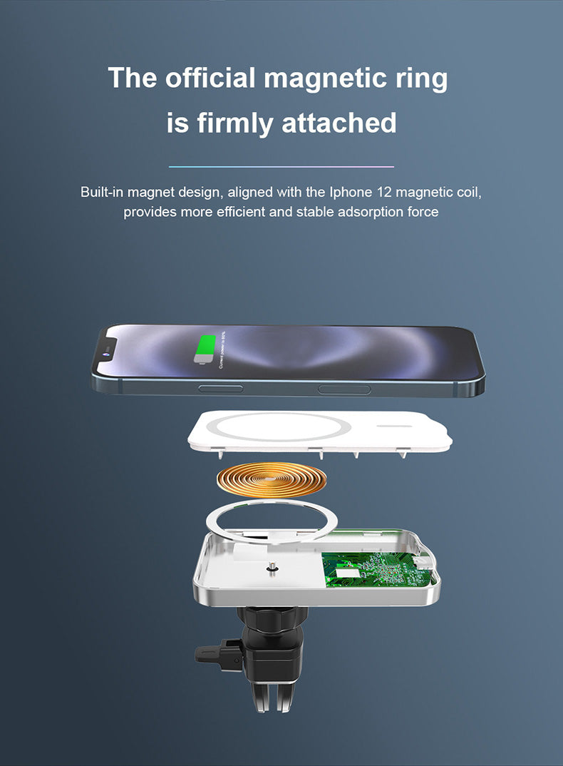 15w Magnetic Car Holder Wireless Charger B8