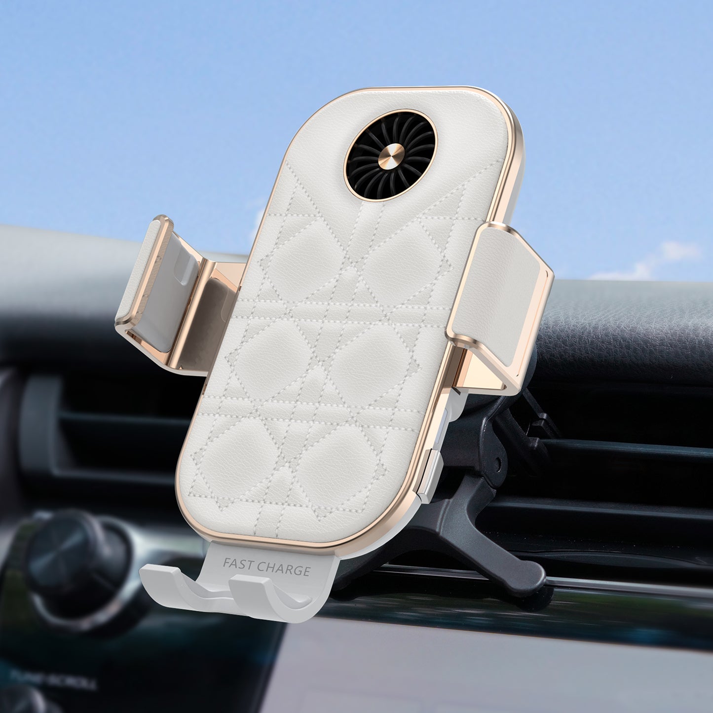 Heat dissipation 15W double coil car wireless charger compatible for Z Flip series C38