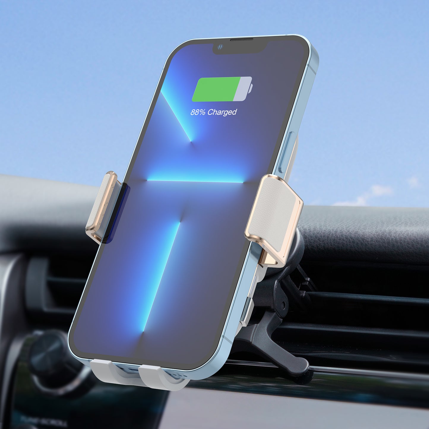 Heat dissipation 15W double coil car wireless charger compatible for Z Flip series C38