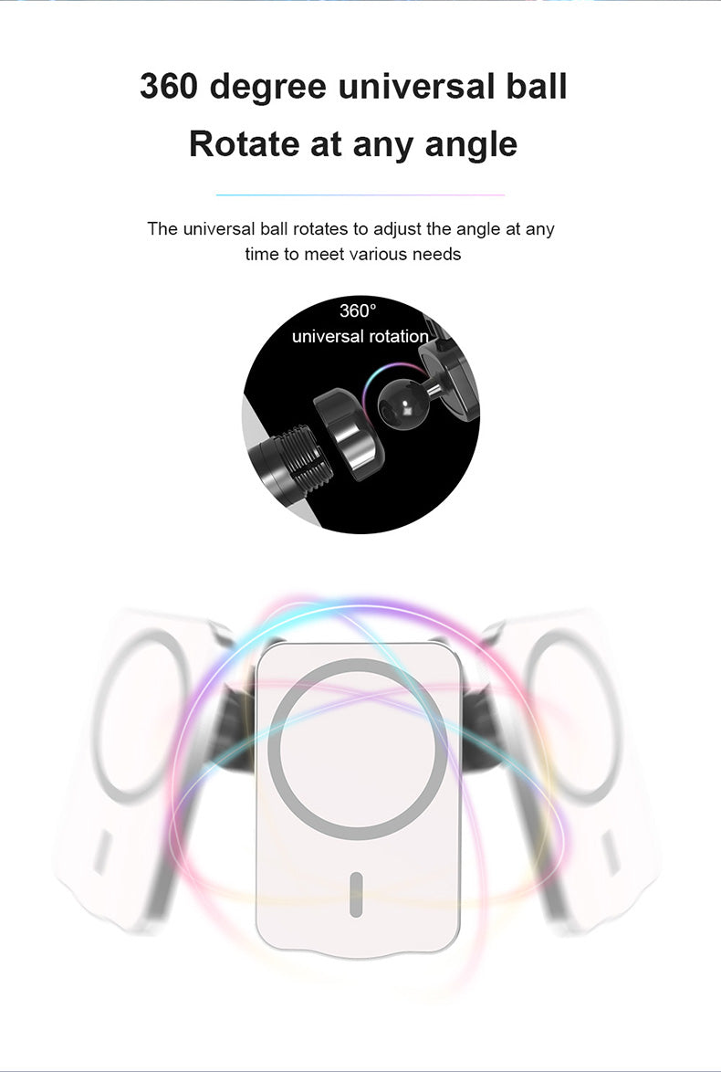 15w Magnetic Car Holder Wireless Charger B8