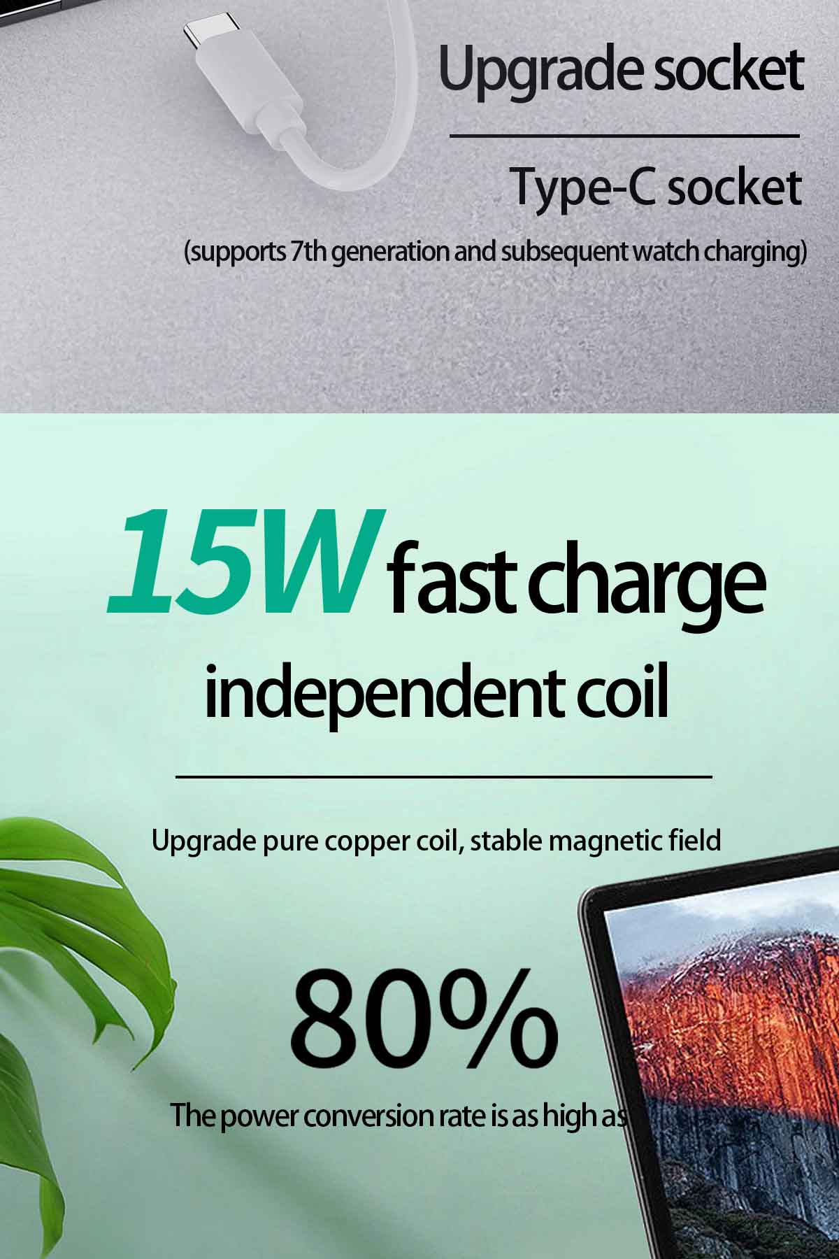 Lastest 6-in-1 wireless charging base for samrtphone for Airpods for iWatch for Samsung B07