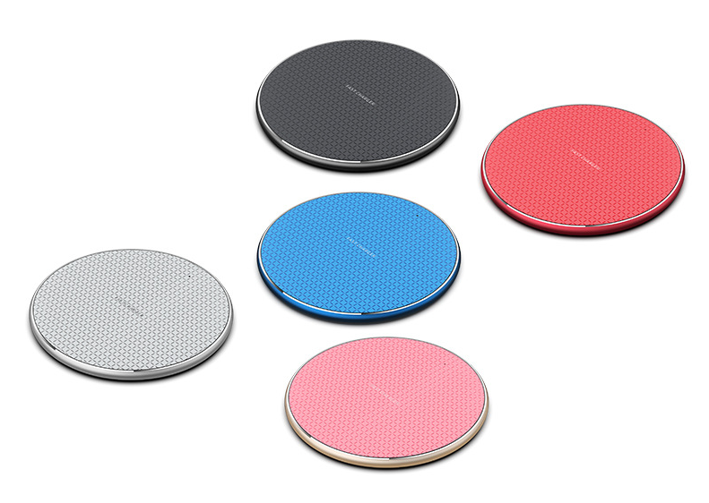 Hot selling Plaid pattern hardware backshell 10W wireless charger pad