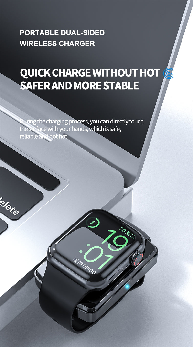 2 in 1 Double-sided wireless phone and apple watch charger charging battery life anytime 997
