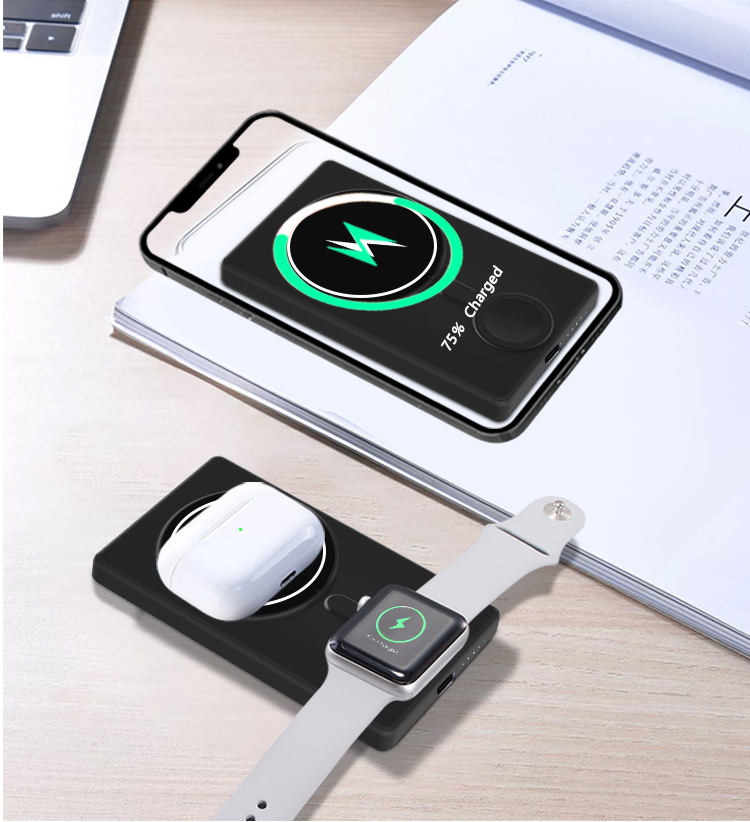 Innovative magnetic 3 in 1 wireless charging power bank N66