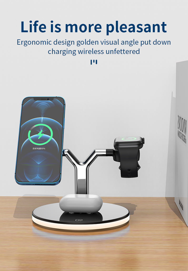 25W 3-in-1 magnetic wireless charger stand 970