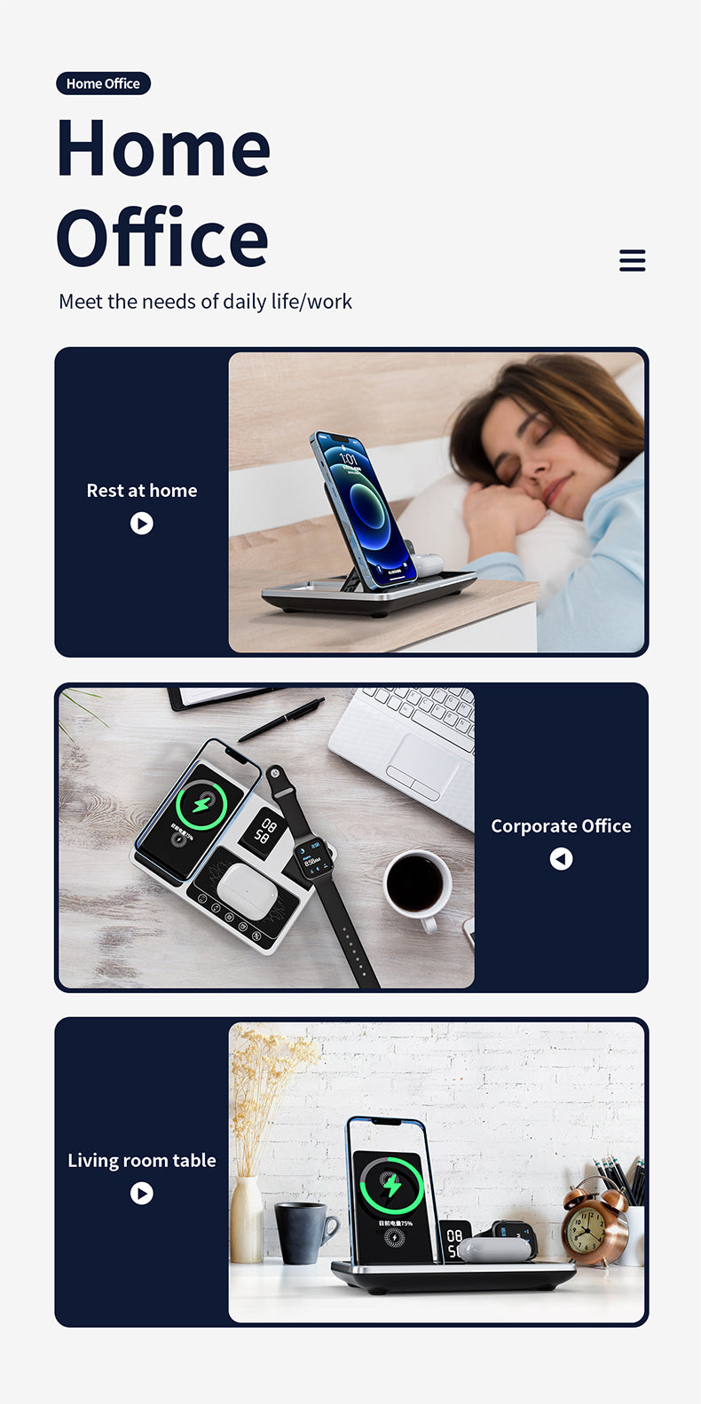 2023 trending products three in one electric lift multifunctional 4 in 1 wireless charger R11