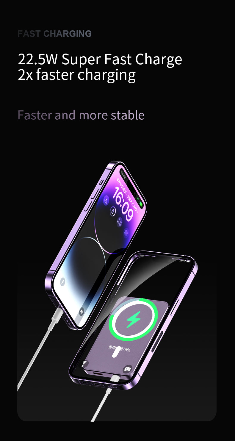 Ultra-thin magnetic 15W wireless charging power bank power display 22.5W PD Fast charging