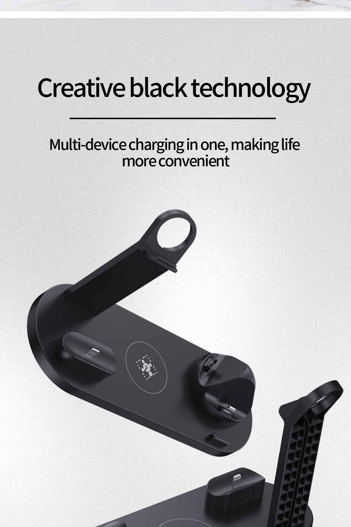Lastest 6-in-1 wireless charging base for samrtphone for Airpods for iWatch for Samsung B07
