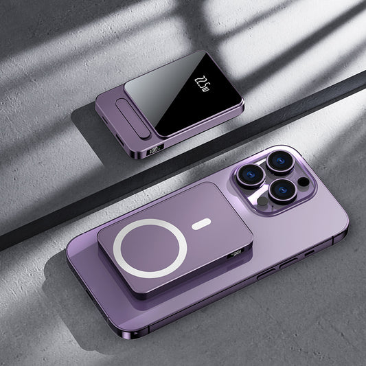 Ultra-thin magnetic  15W wireless charging power bank power display 22.5W PD Fast charging