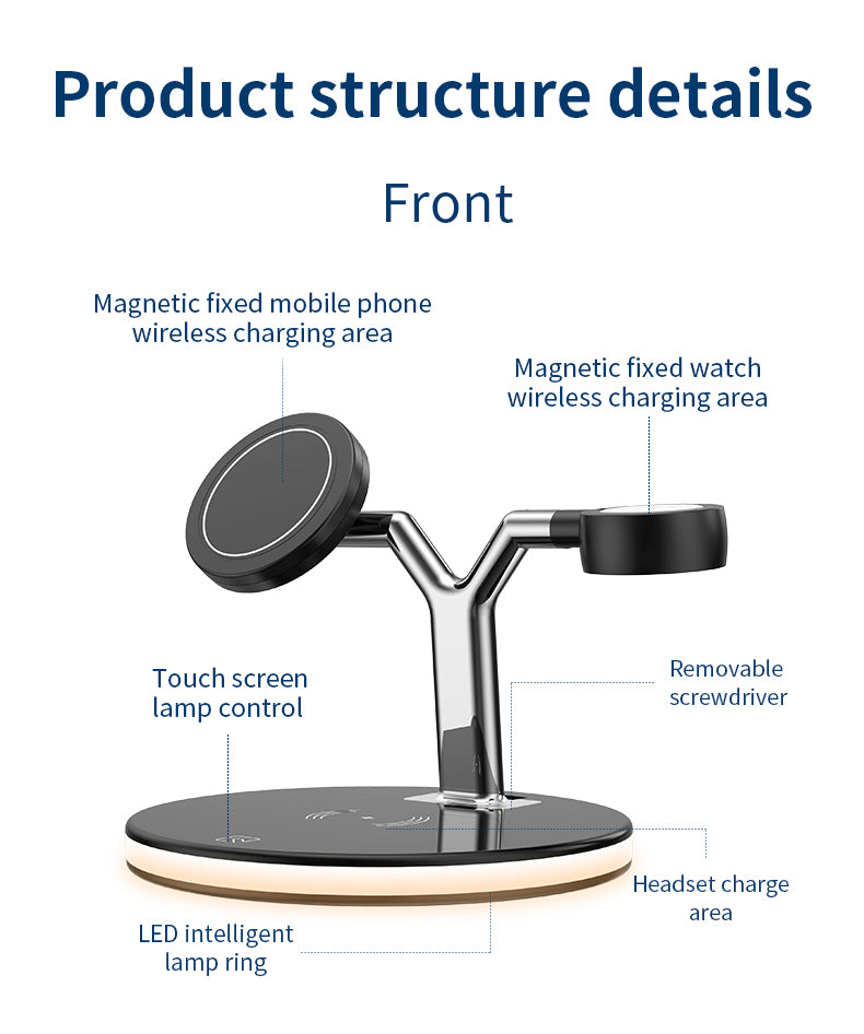 25W 3-in-1 magnetic wireless charger stand 970