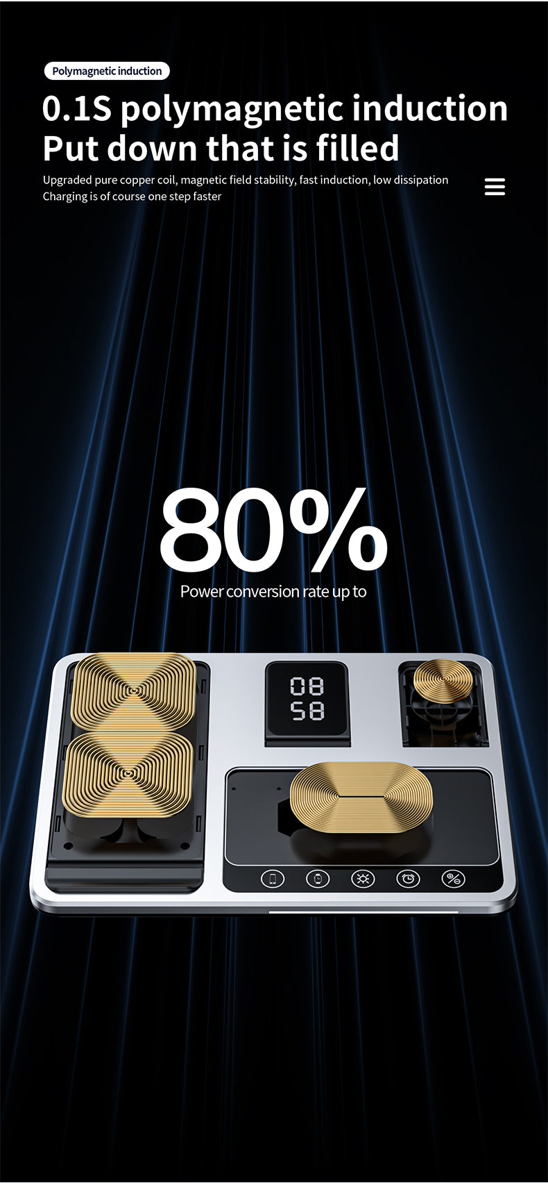 2023 trending products three in one electric lift multifunctional 4 in 1 wireless charger R11