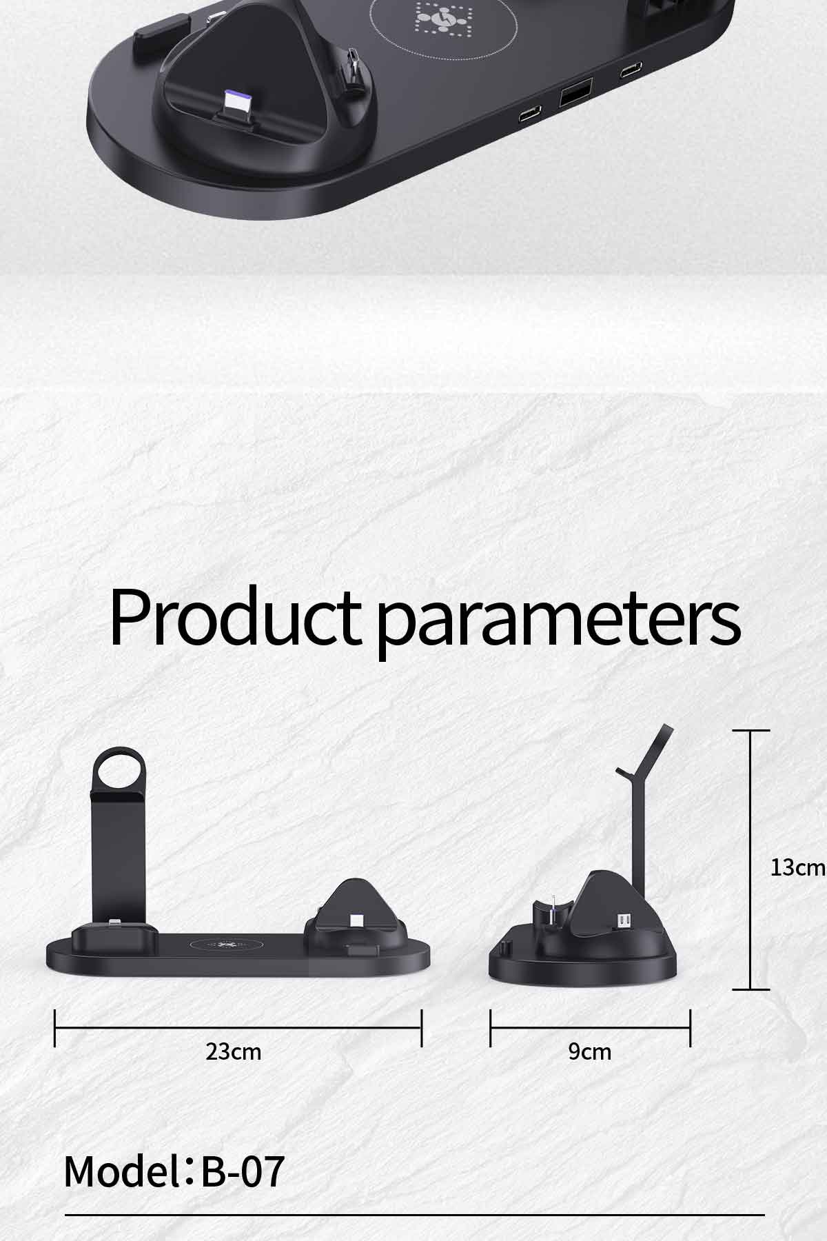 Lastest 6-in-1 wireless charging base for samrtphone for Airpods for iWatch for Samsung B07