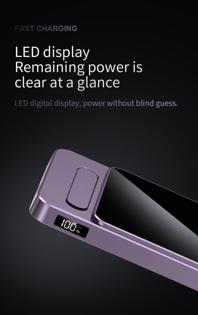 Ultra-thin magnetic 15W wireless charging power bank power display 22.5W PD Fast charging