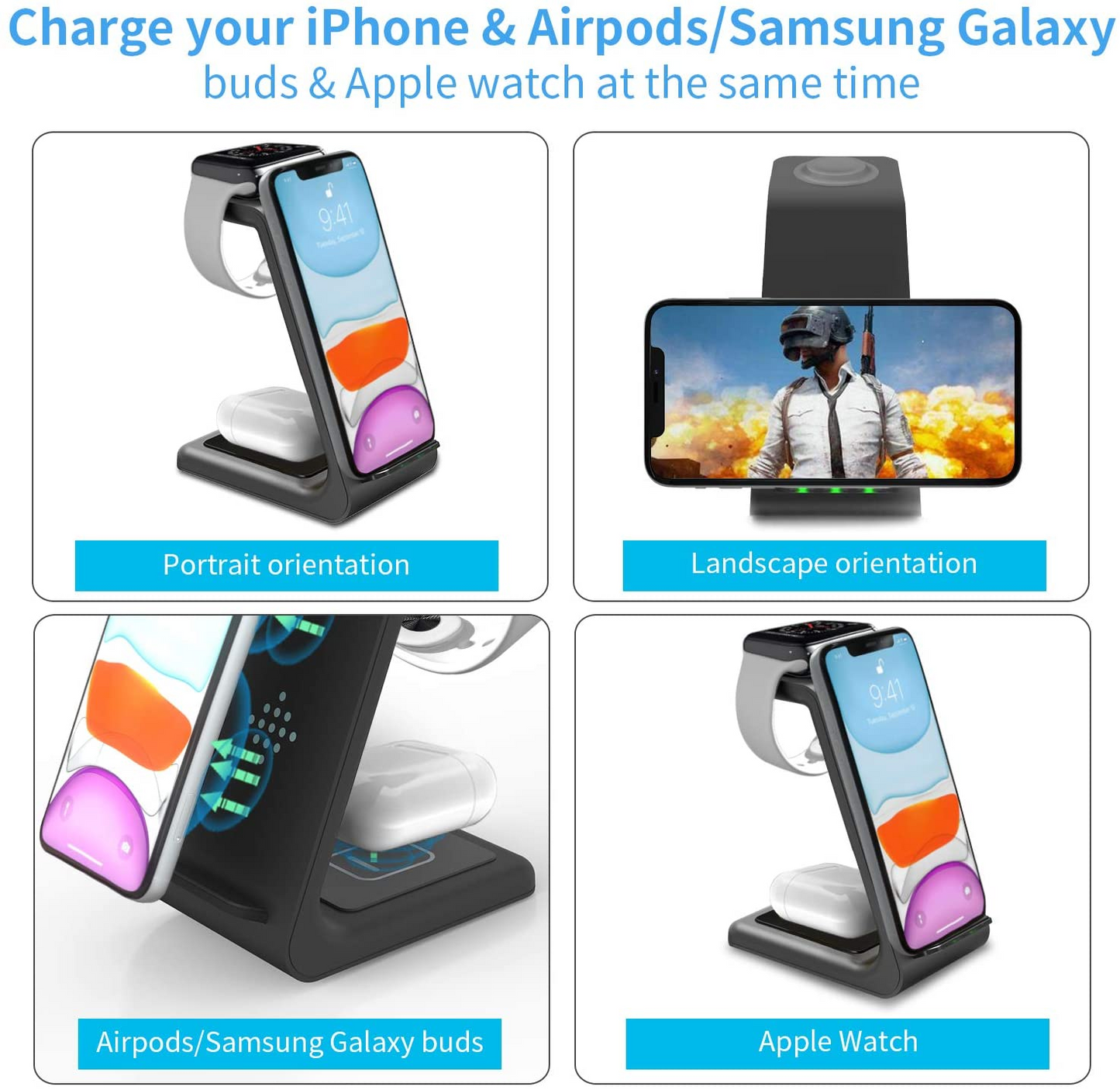 Hot selling 3 in 1 wireless charger T3
