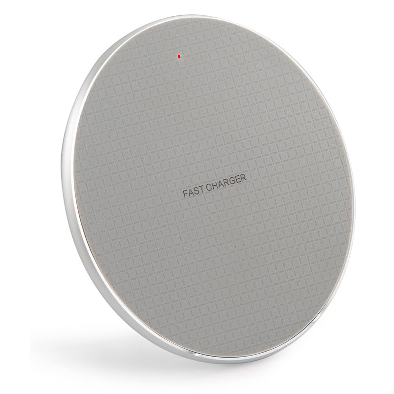 Hot selling Plaid pattern hardware backshell 10W wireless charger pad