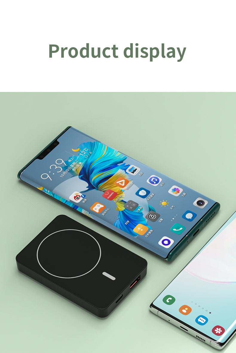 Portable 5000mah 15W Fast wireless Charging Magnetic Power Bank 976