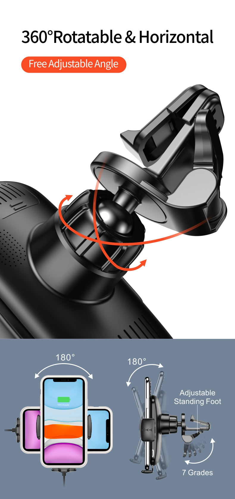 FOD Inductive Car Wireless Charger with aromatherapy