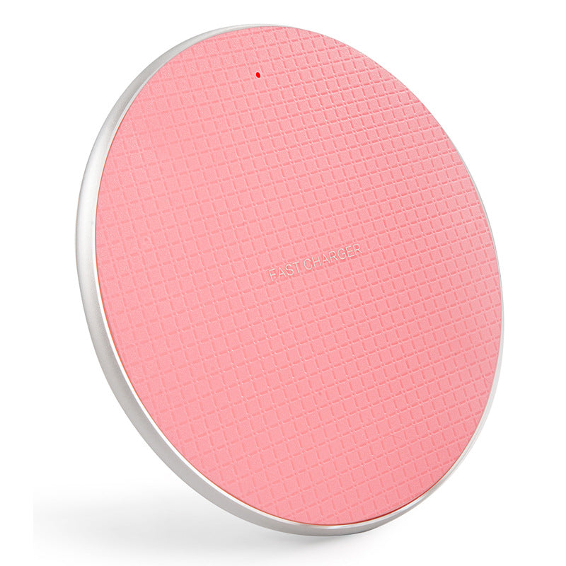 Hot selling Plaid pattern hardware backshell 10W wireless charger pad
