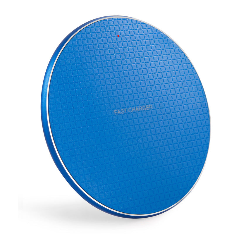 Hot selling Plaid pattern hardware backshell 10W wireless charger pad