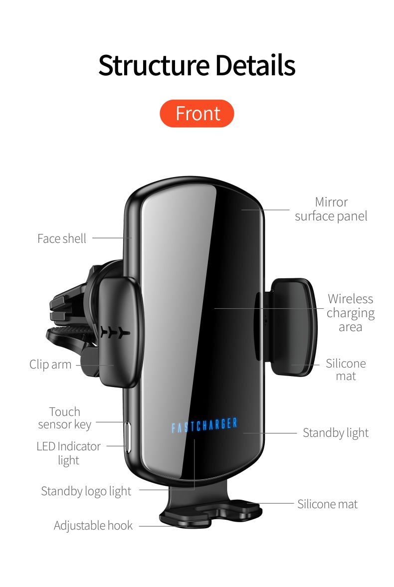 FOD Inductive Car Wireless Charger with aromatherapy