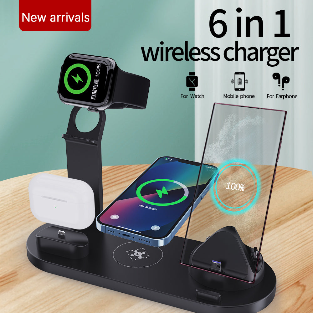 Lastest 6-in-1 wireless charging base for samrtphone for Airpods for iWatch for Samsung B07