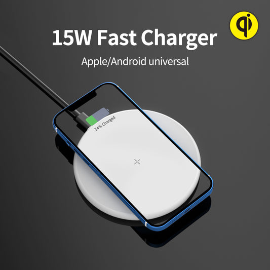 15W QI wireless fast chargeing round pad 52C