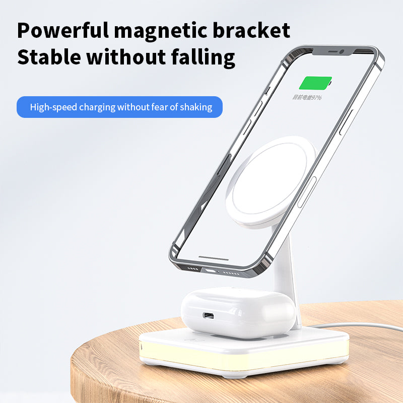 Magnetic 2-in-1 wireless charger with night light 992