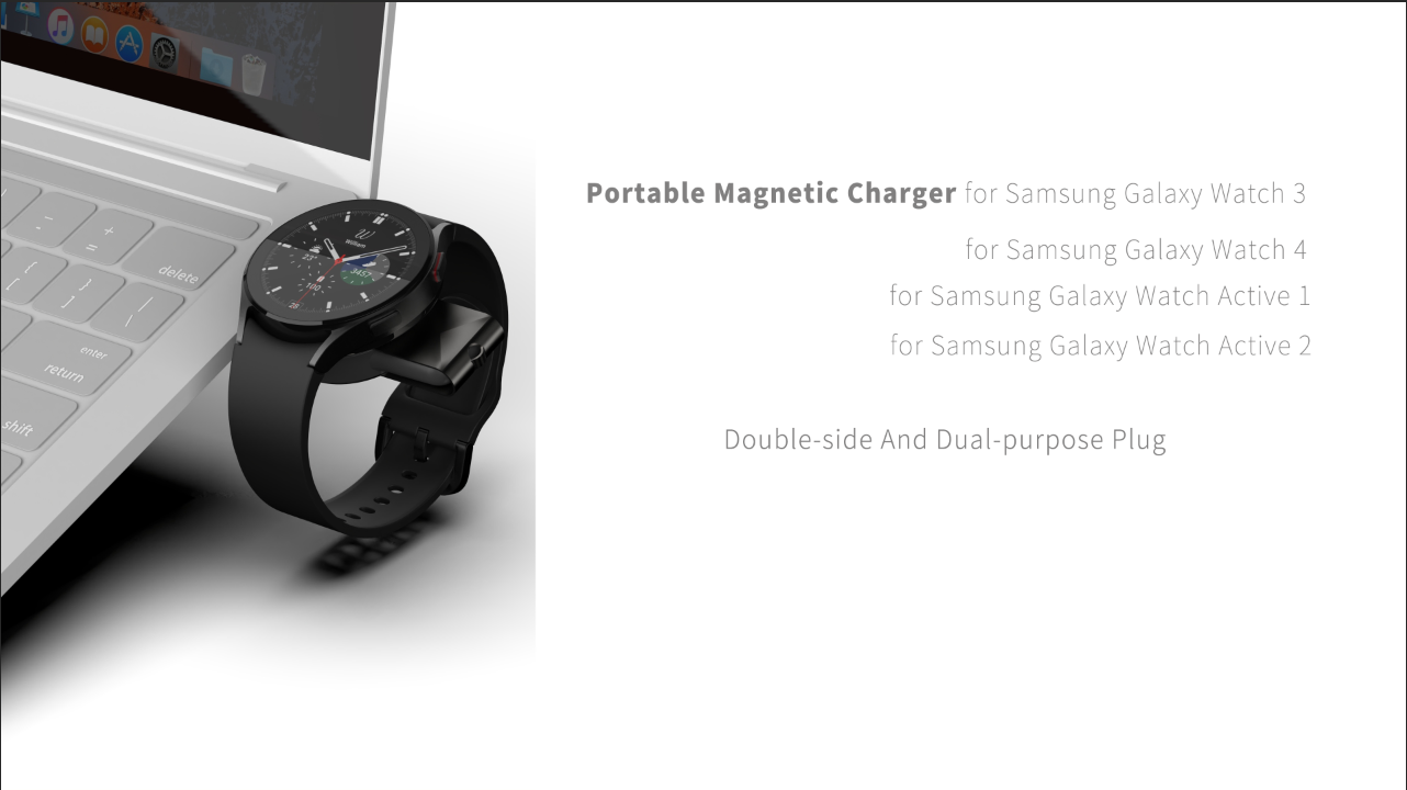 Portable magnetic wireless charger for Samsung Galaxy watch 3 / 4 Active 1 / 2