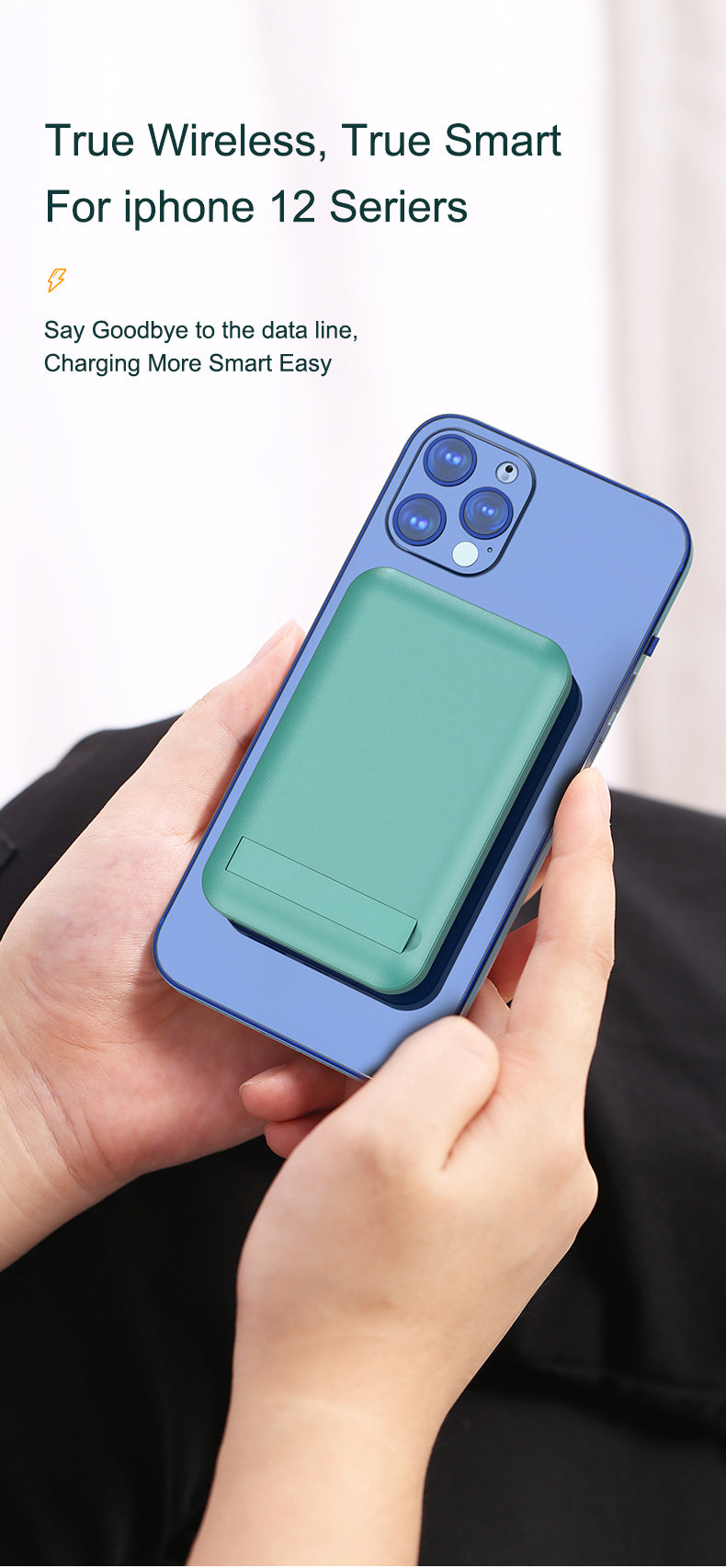 Magnetic power station 10000mah Fast wireless charging Power Bank for iPhone K12