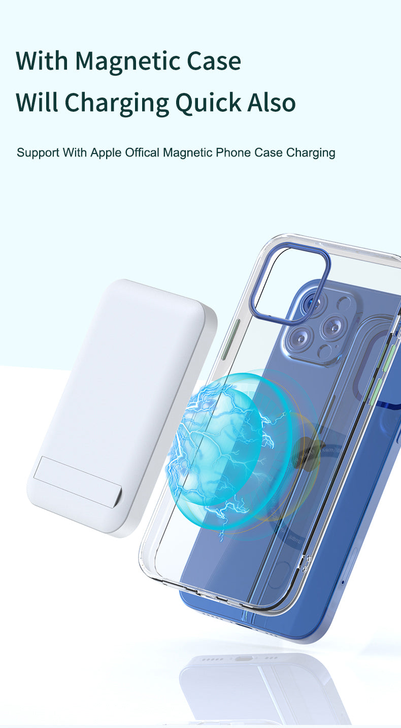 Magnetic power station 10000mah Fast wireless charging Power Bank for iPhone K12