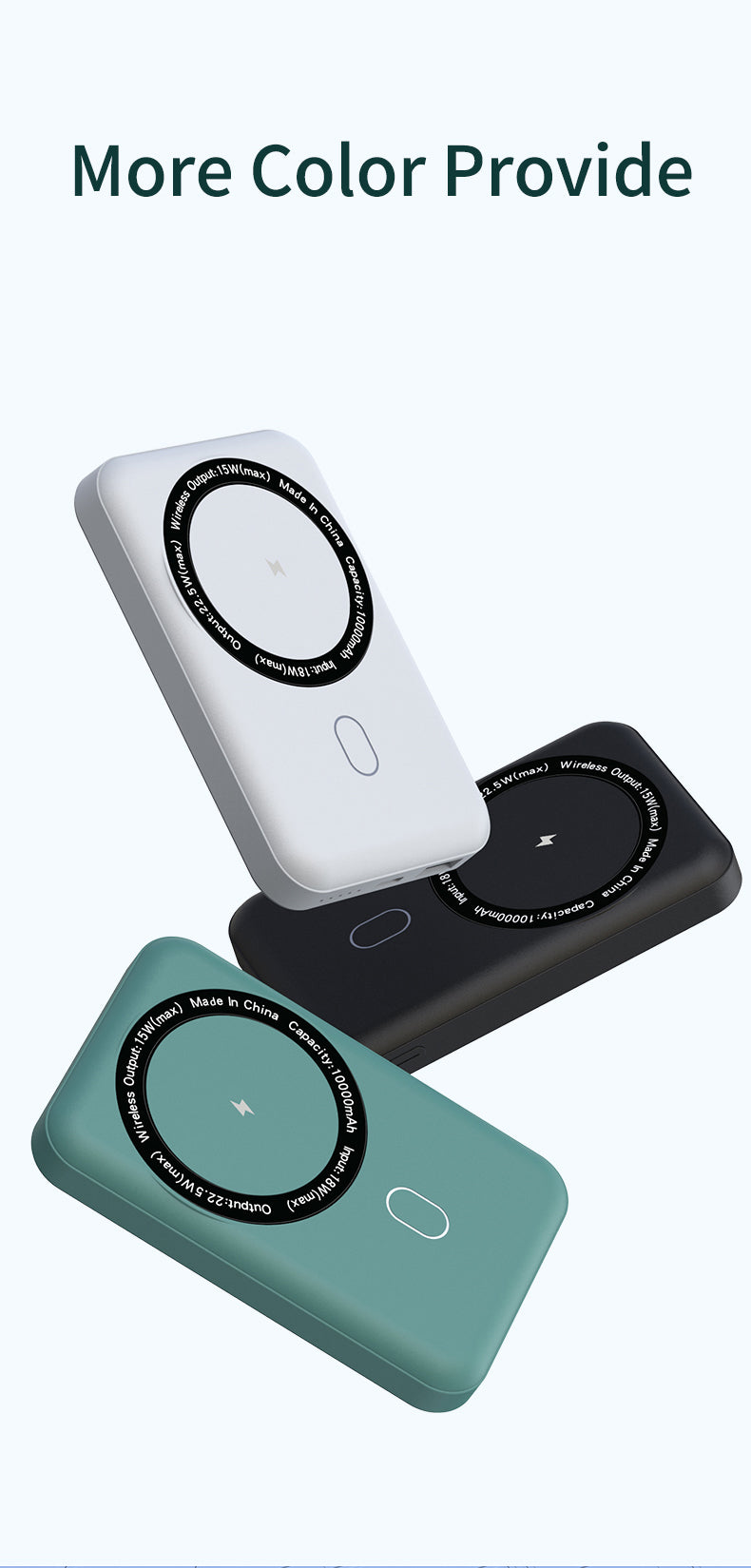 Magnetic power station 10000mah Fast wireless charging Power Bank for iPhone K12