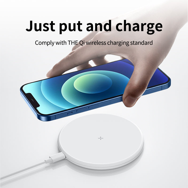 15W QI wireless fast chargeing round pad 52C