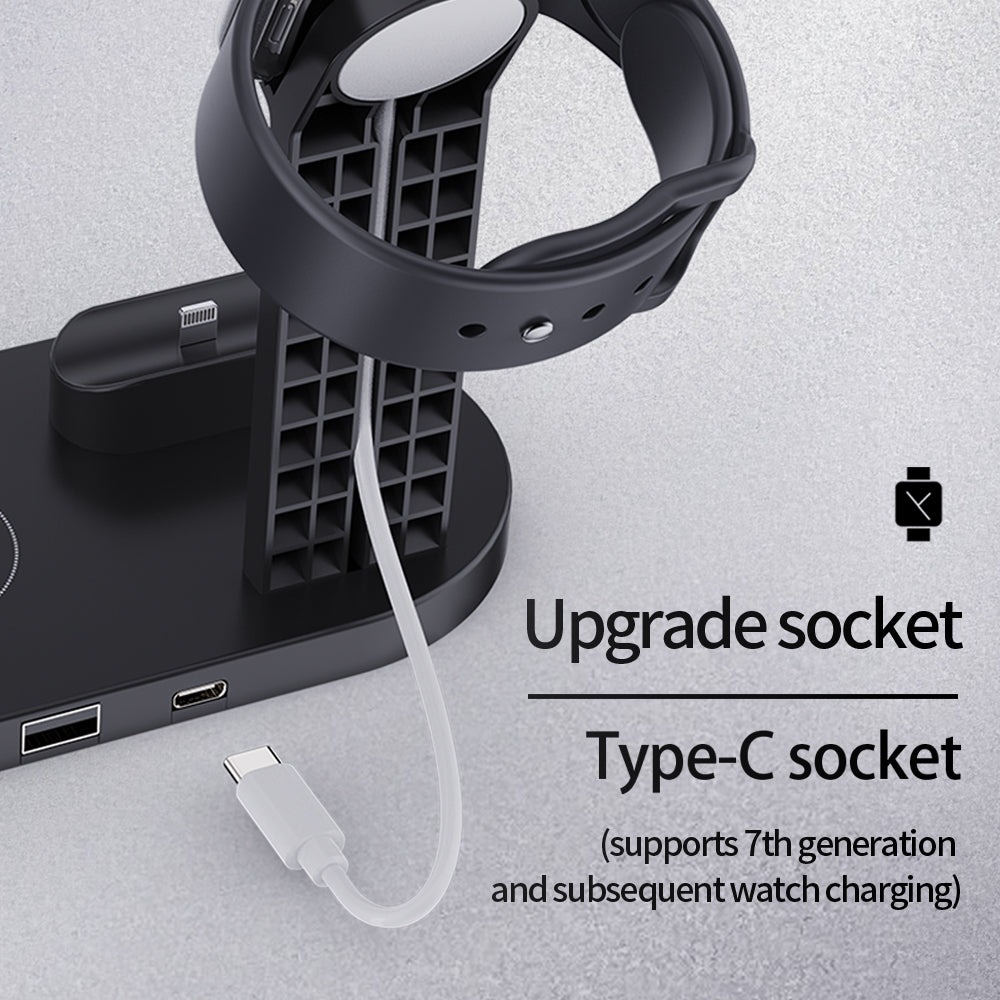 Lastest 6-in-1 wireless charging base for samrtphone for Airpods for iWatch for Samsung B07