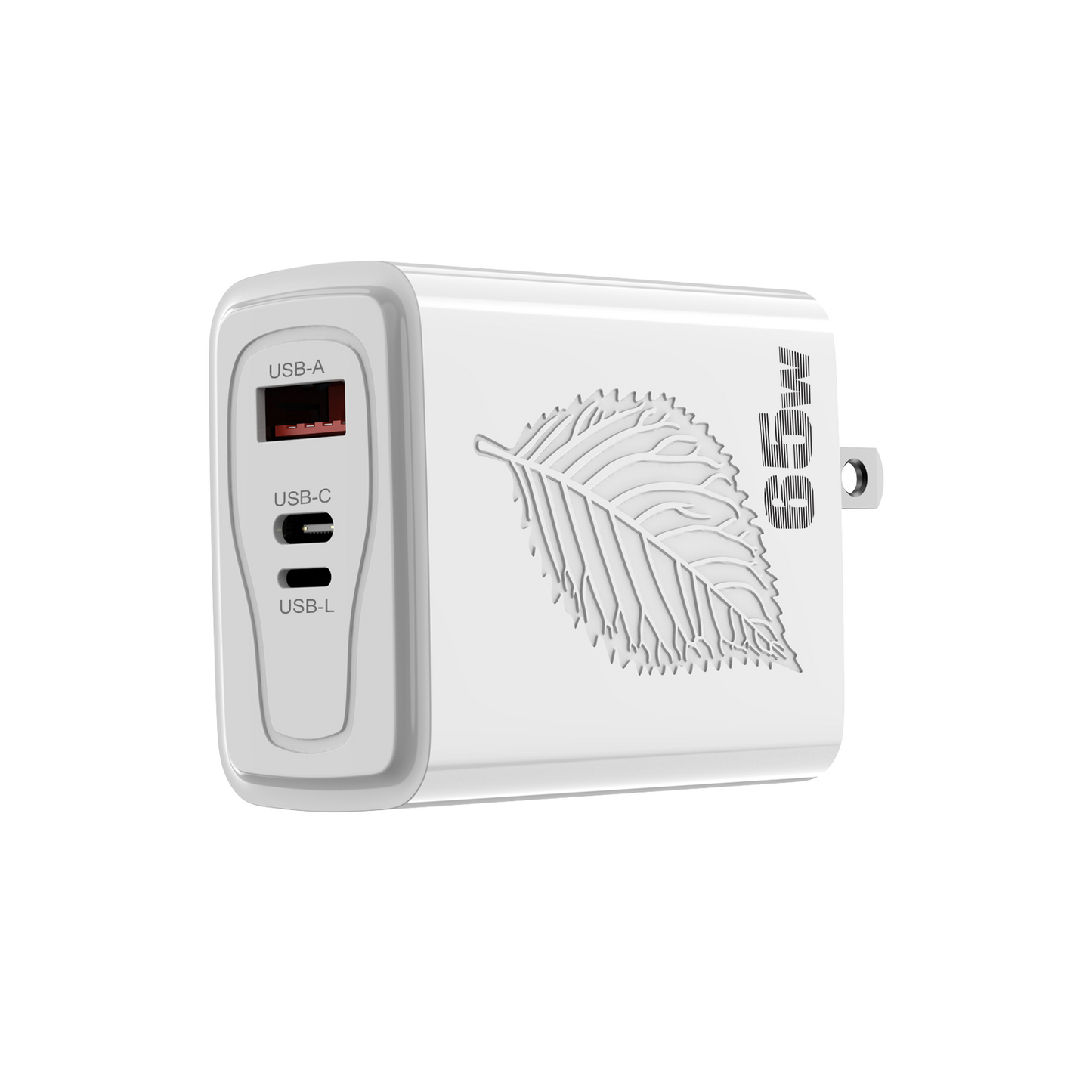 Gan Charger 65w 2c 1A 3 ports  adapter L to C reverse charging plug 20v 3.25a Pd Charger For Macbook Etl Pse Ce FCC Rohs  Certified